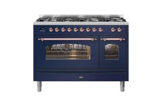 ILVE Milano 120cm Double Oven Range Cooker with 7 Gas Burners - Midnight Blue