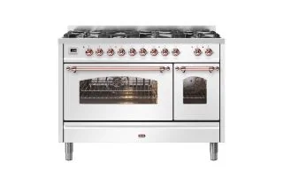 ILVE Milano 120cm Double Oven Range Cooker with 7 Gas Burners - White