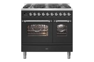 ILVE Milano 90cm Double Oven Range Cooker with 6 Gas Burners - Matt Graphite