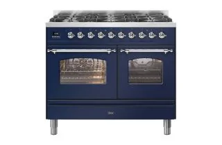 ILVE Milano 100cm Double Oven Range Cooker with 6 Gas Burners - Midnight Blue