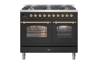 ILVE Milano 100cm Double Oven Range Cooker with 6 Gas Burners - Matt Graphite