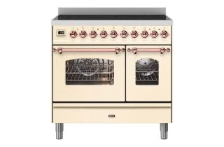 ILVE Milano 90cm Double Oven Range Cooker with 6 Zone Induction - Antique White