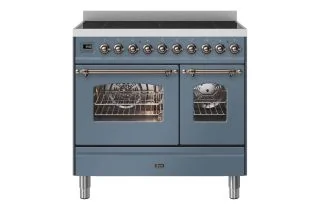 ILVE Milano 90cm Double Oven Range Cooker with 6 Zone Induction - Blue Grey