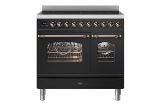 ILVE Milano 90cm Double Oven Range Cooker with 6 Zone Induction - Gloss Black