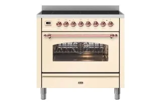 ILVE Milano 90cm Single Oven Range Cooker with 6 Zone Induction - Antique White