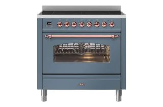 ILVE Milano 90cm Single Oven Range Cooker with 6 Zone Induction - Blue Grey