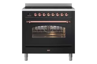 ILVE Milano 90cm Single Oven Range Cooker with 6 Zone Induction - Gloss Black