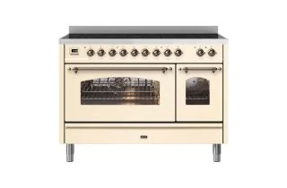 ILVE Milano 120cm Double Oven Range Cooker with 7 Zone Induction - Antique White