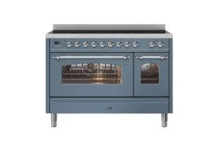 ILVE Milano 120cm Double Oven Range Cooker with 7 Zone Induction - Blue Grey