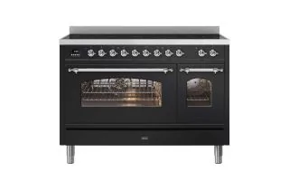ILVE Milano 120cm Double Oven Range Cooker with 7 Zone Induction - Gloss Black