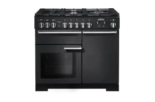 Rangemaster Professional Deluxe 110 Dual Fuel Range Cooker - Charcoal Black
