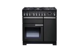 Rangemaster Professional Deluxe 90 Dual Fuel Range Cooker - Charcoal Black