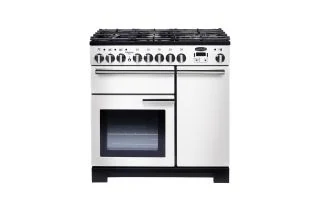 Rangemaster Professional Deluxe 90 Dual Fuel Range Cooker - White