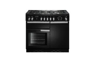 Rangemaster Professional+ 100 Dual Fuel Range Cooker - Black