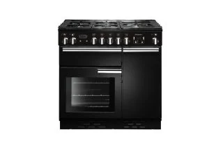 Rangemaster Professional+ 90 Dual Fuel Range Cooker - Black