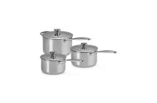 Le Creuset Signature 3-ply Stainless Steel 3-piece Saucepan Set