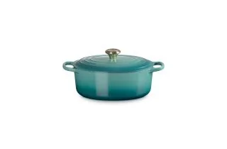 Le Creuset Cast Iron 29cm Oval Casserole - Bleu Riviera