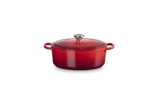Le Creuset Cast Iron 29cm Oval Casserole - Cerise