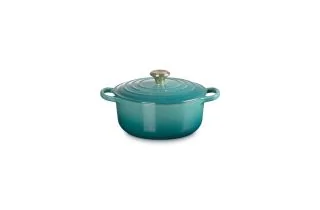 Le Creuset Cast Iron 20cm Round Casserole - Bleu Riviera