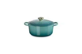 Le Creuset Cast Iron 24cm Round Casserole - Bleu Riviera