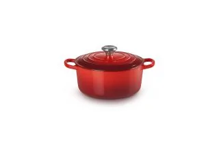 Le Creuset Cast Iron 24cm Round Casserole - Cerise