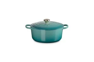 Le Creuset Cast Iron 28cm Round Casserole - Bleu Riviera