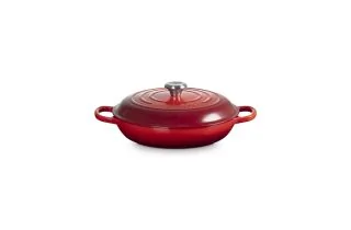 Le Creuset Cast Iron 30cm Shallow Casserole - Cerise