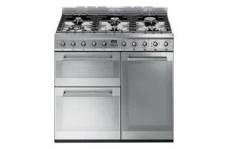 Smeg SY93 90cm Symphony Dual Fuel Range Cooker - Stainless Steel