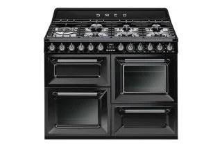 Smeg TR4110BL1 110cm Victoria Dual Fuel Range Cooker - Black