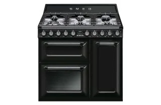 Smeg TR93BL 90cm Victoria Dual Fuel Range Cooker - Black