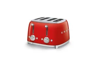 Smeg TSF03RDUK 50's Style Four Slice Toaster - Gloss Red