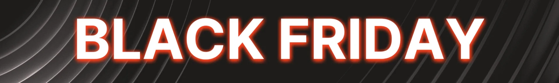 The image displays the words "BLACK FRIDAY" in bold, white letters against a dark, textured background.