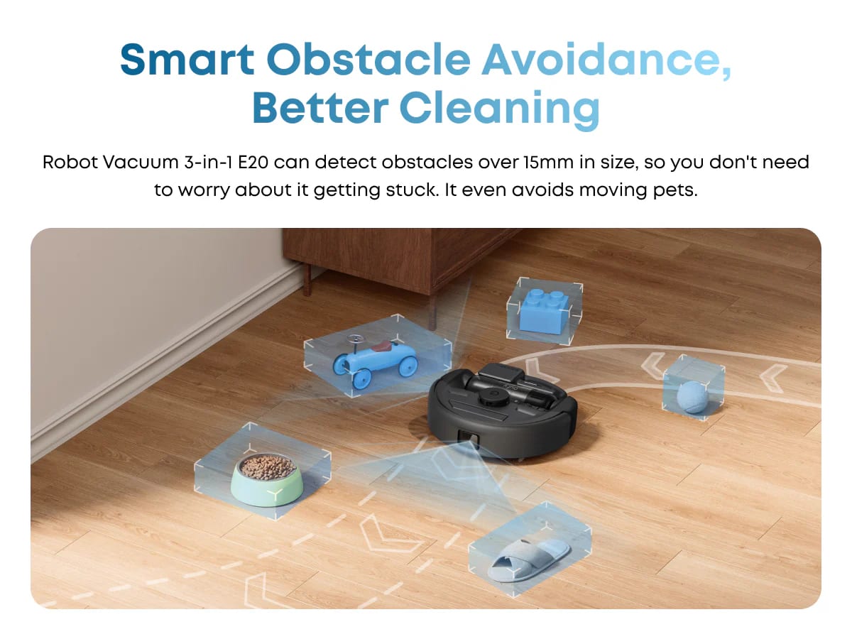 smart obstacle avoidance, better cleaning