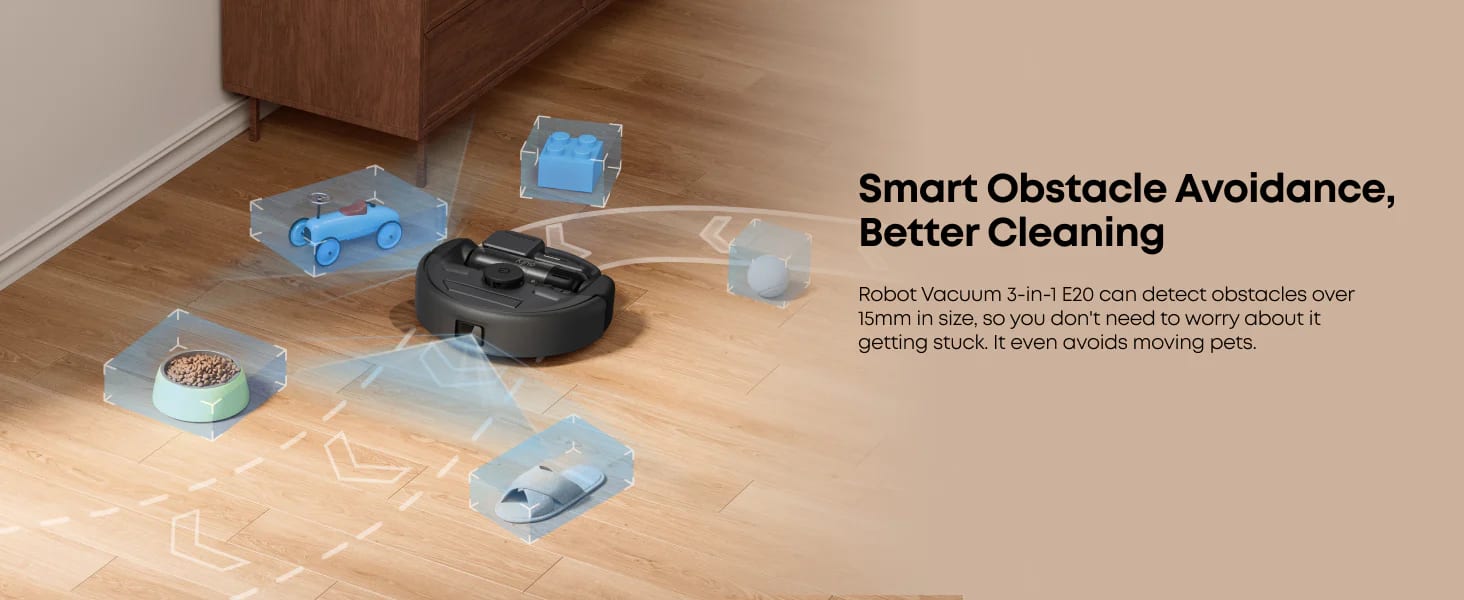 smart obstacle avoidance, better cleaning