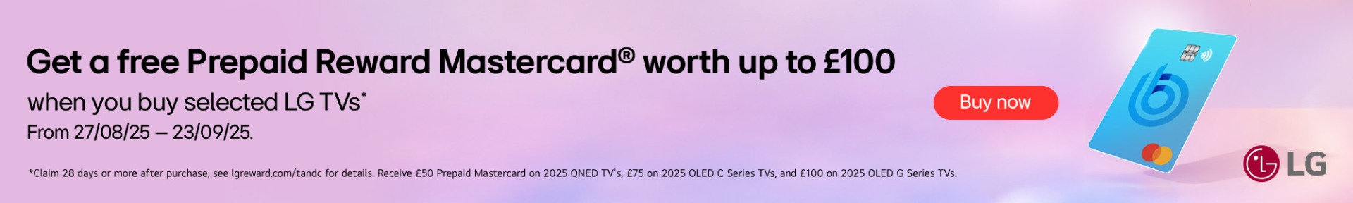 Get a free Prepaid reward mastercard worth up to £100