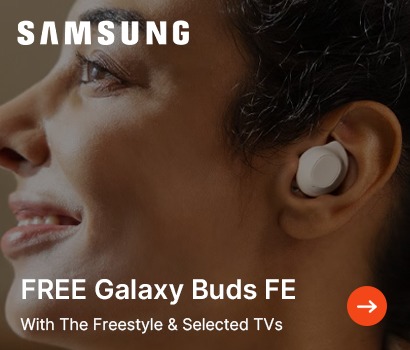 Get FREE Galaxy Buds when you guy the Freestyle or selected TVs