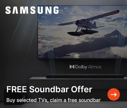 Get a FREE Soundbar when you buy a selected Samsung TV
