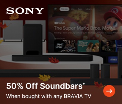50% off Sony Soundbars when bought with any Sony Bravia TV