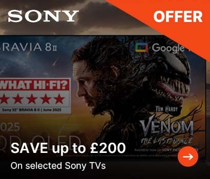 Save up to £200 on Selected Sony TVs