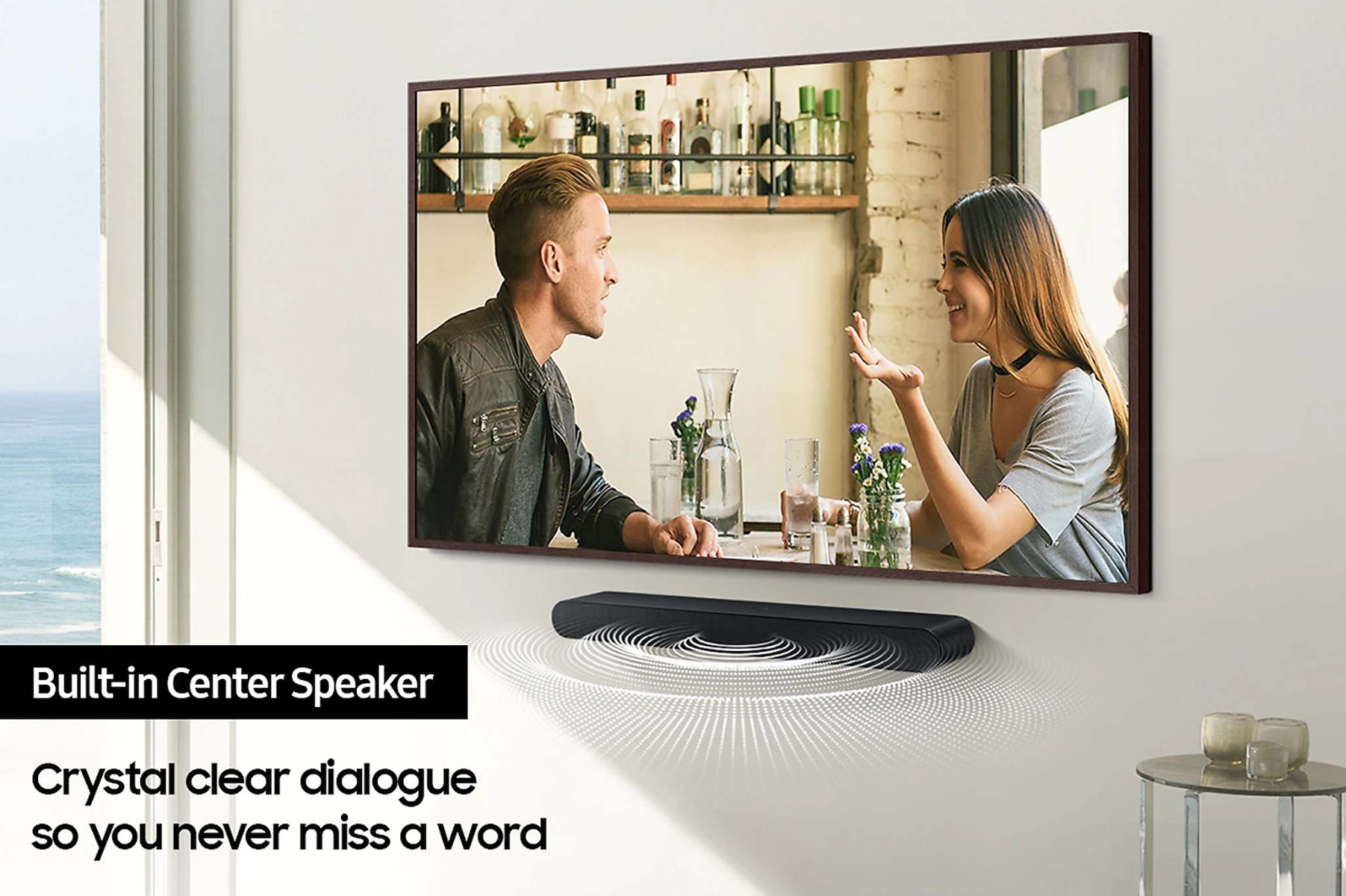 Built-in Centre Speaker - Crystal clear diolouge so you never miss a word.