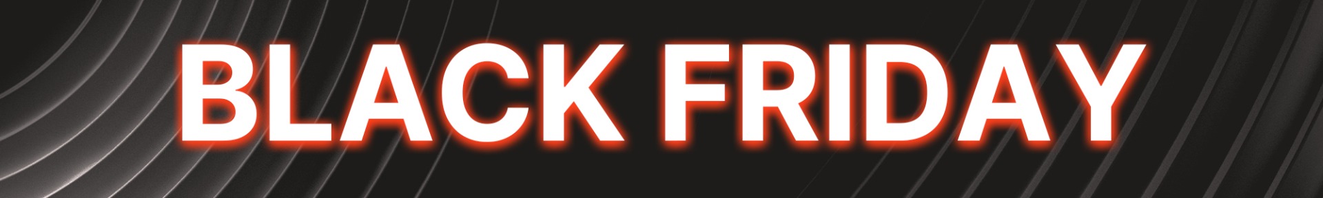 The image displays the words "BLACK FRIDAY" in bold, white letters against a dark, textured background.