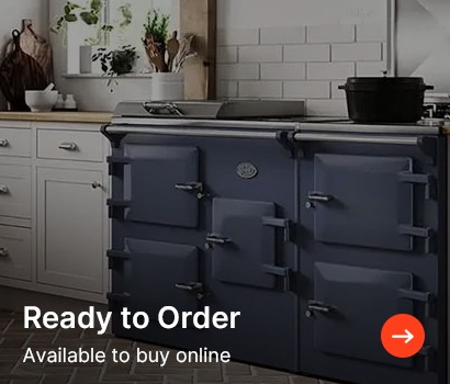 An oven in a kitchen with the text "Ready to Order" displayed prominently above it.
