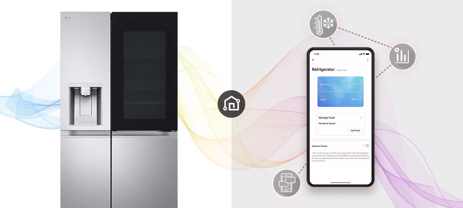 There's a refrigerator and mobile phone.